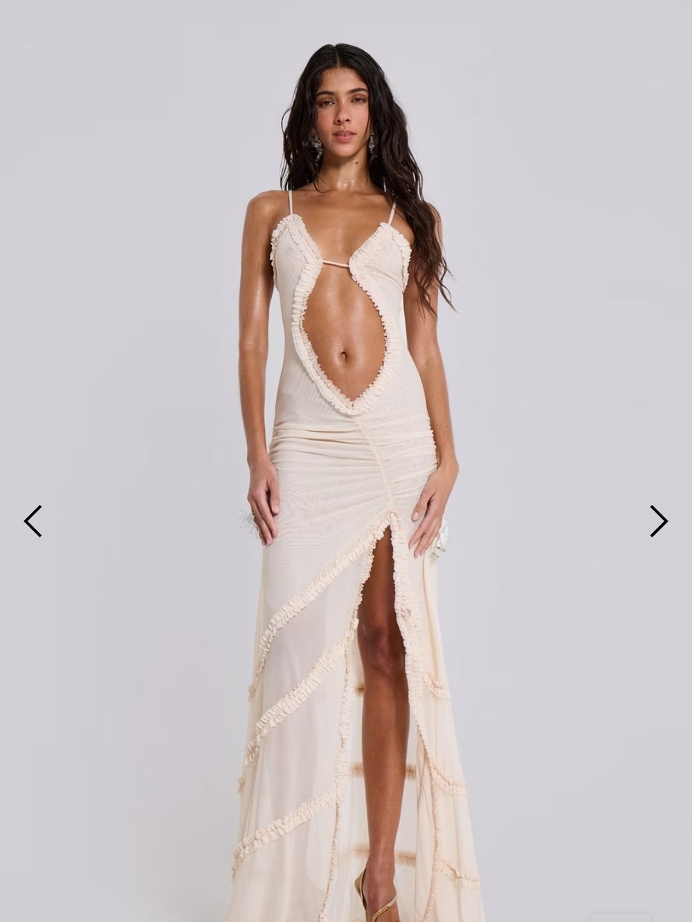 Jaded London Femme Fatale Maxi Dress Rave Sexy Ruffles Tiered Festival Club Sz S